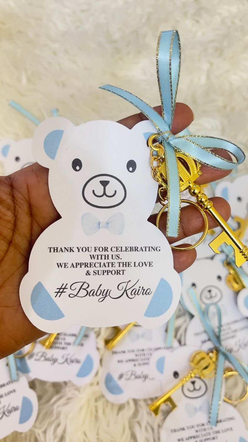 KEY OPENERS WITH CUSTOM CUT CARDS &amp; RIBBON