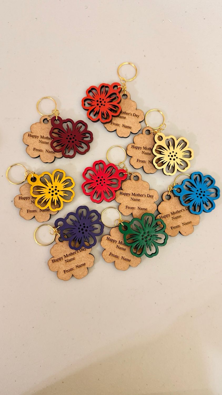 Mother&#39;s Day Double Layered Floral Keychain