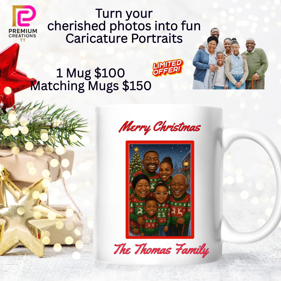 Christmas Caricature Portrait Mugs