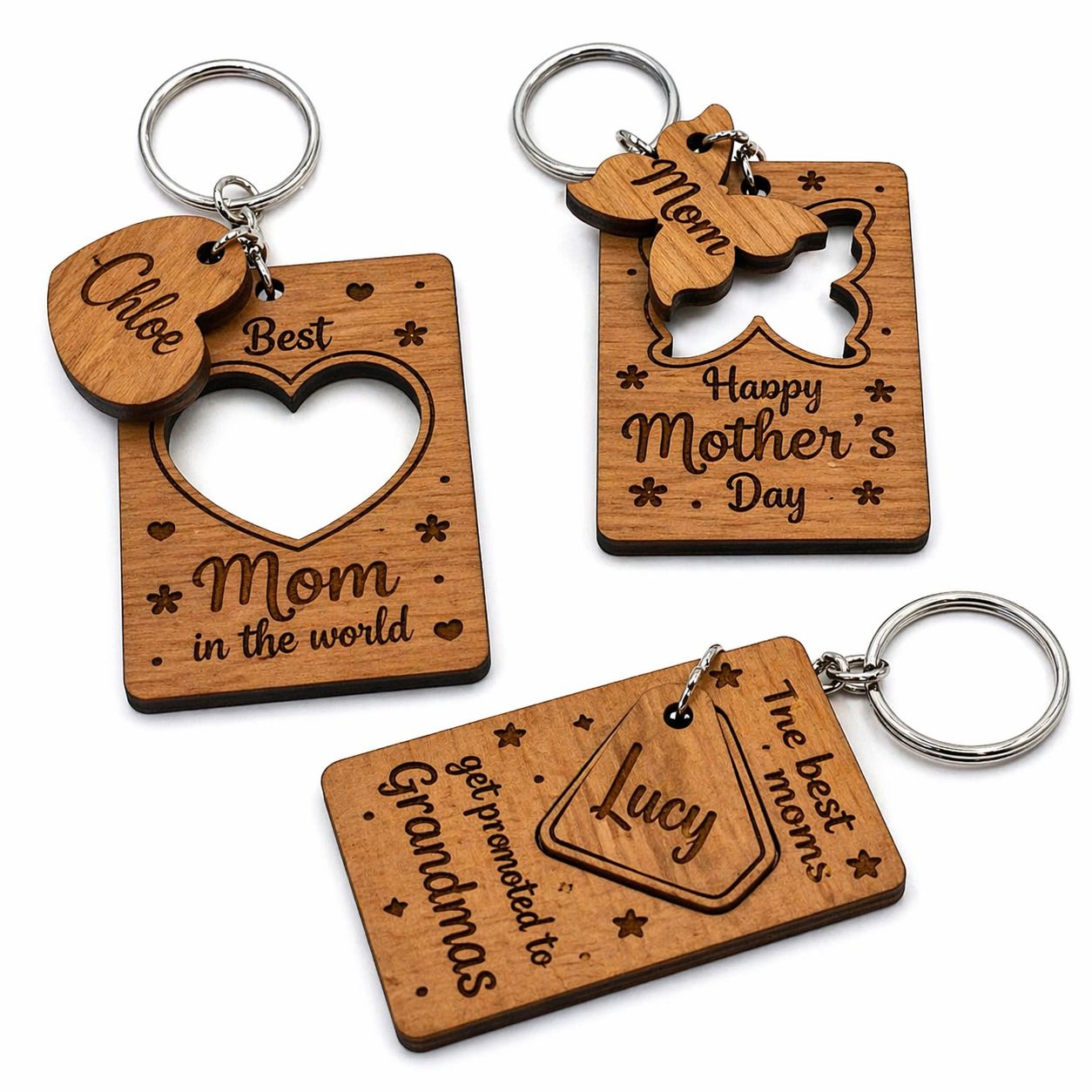 MOTHER'S DAY $15 KEYCHAINS WITH KIDS NAME ATTACHMENTS