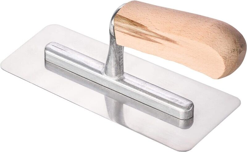 Venezianische Edelstahl Glättekelle mit Holzgriff