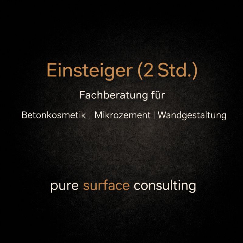 Digitale Fachberatung Einsteiger für Betonkosmetik, Mikrozement und kreative Wandgestaltung bei rauMKult®