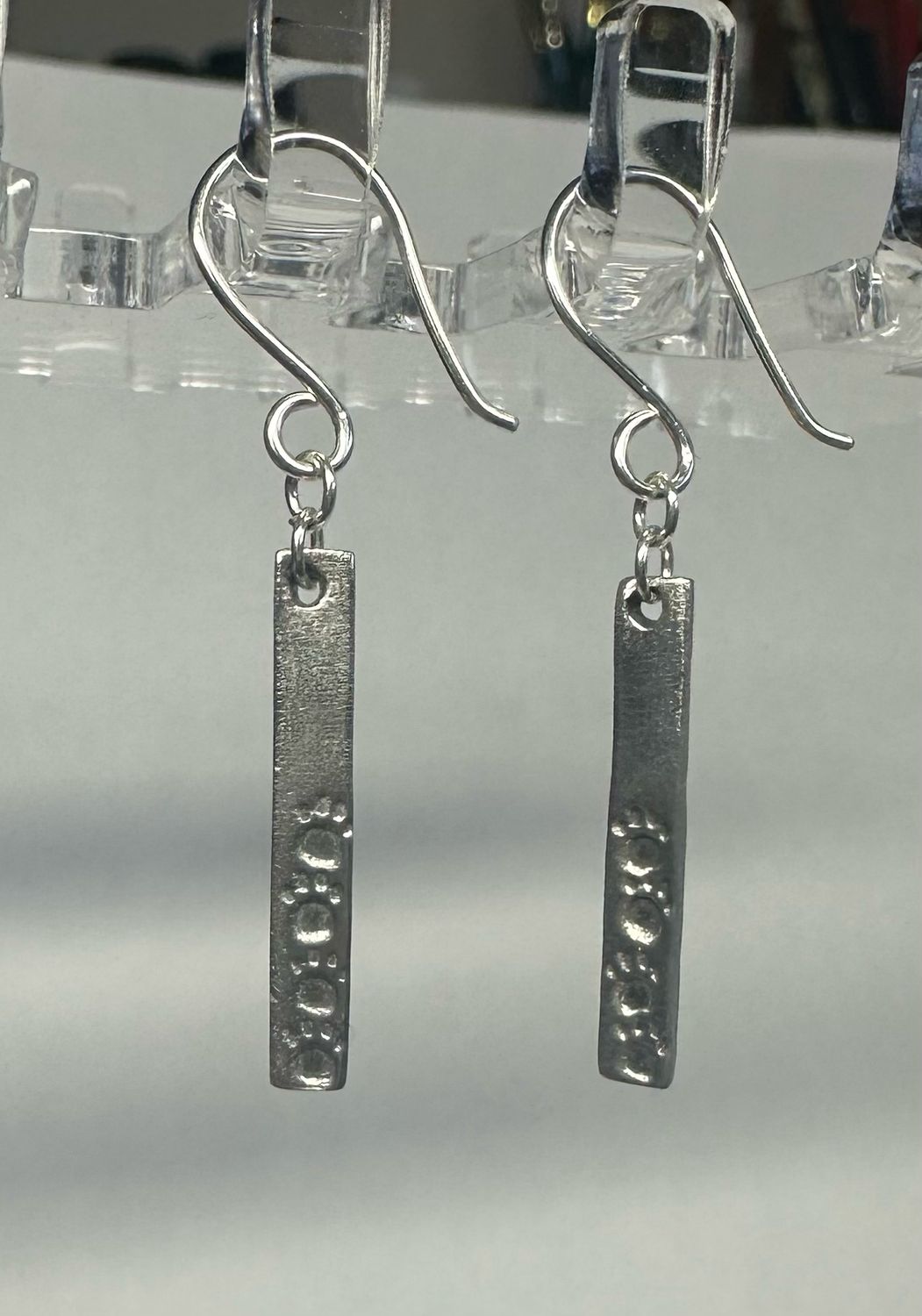 Paw Print Dangly Bar Earrings