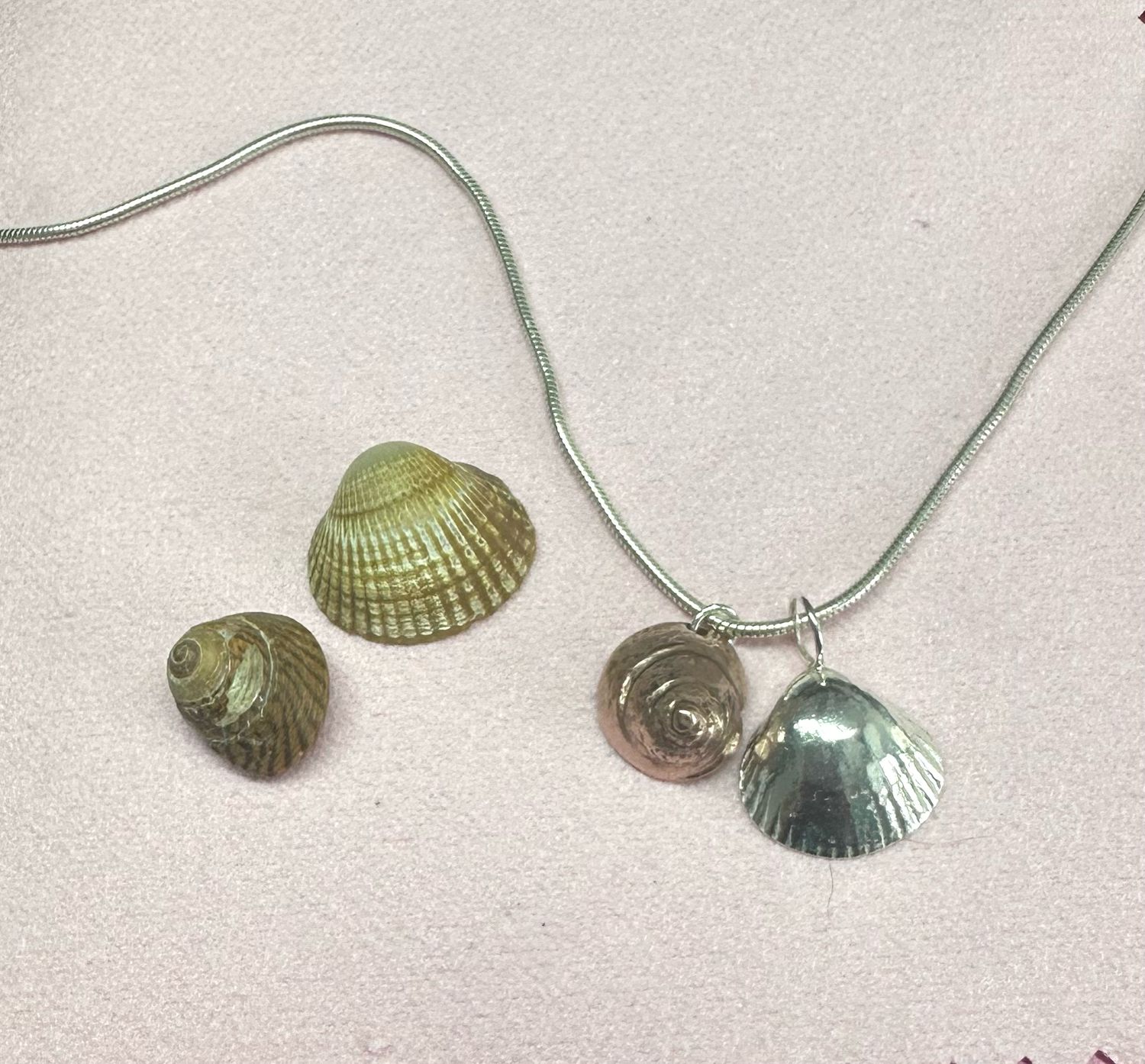 Silver & Copper Shell Duo Necklace Silver & Copper Shell Duo Necklace