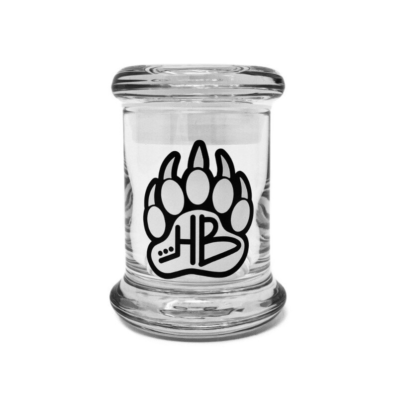 Hazey Bearr™ Pop-Top Glass Jar, Size: Small