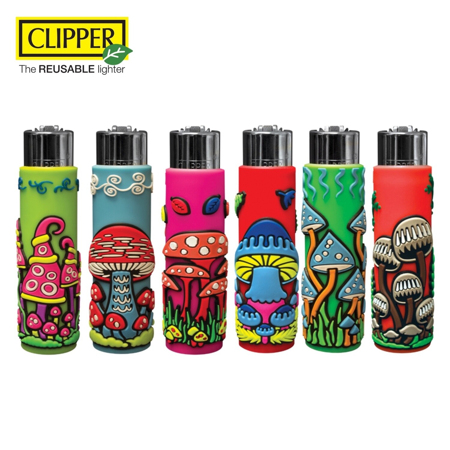 Clipper® Lighter w/ Cover (Mushrooms)
