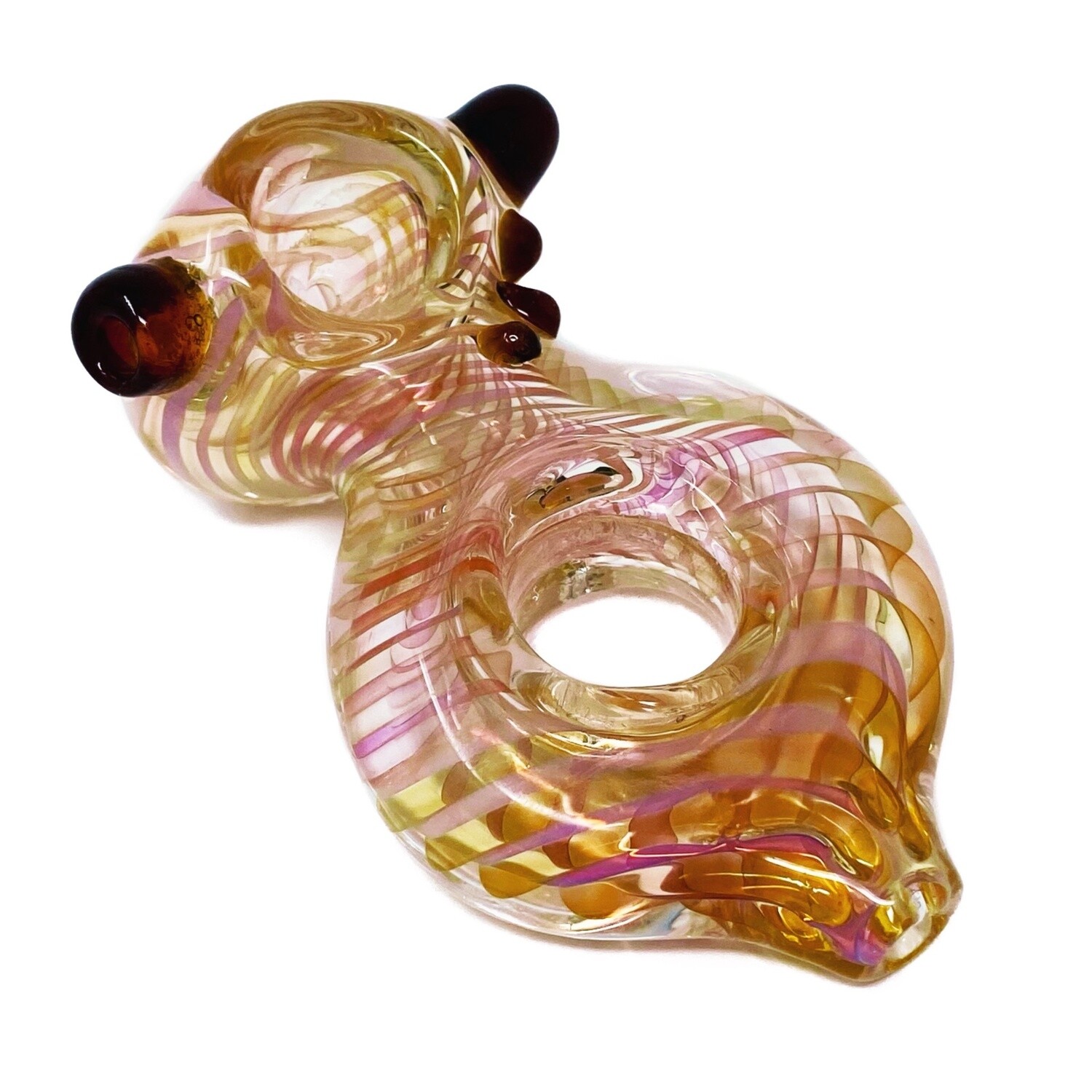 Gold Fumed Donut Hole Dry Pipe