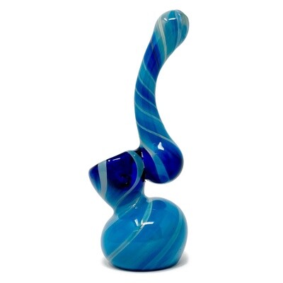 Blue Swirl Silver Fumed Bubbler