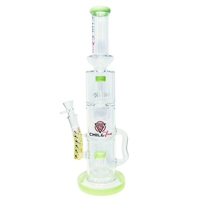 Chill Glass™ Multi-Perc Water Pipe, Color: Green