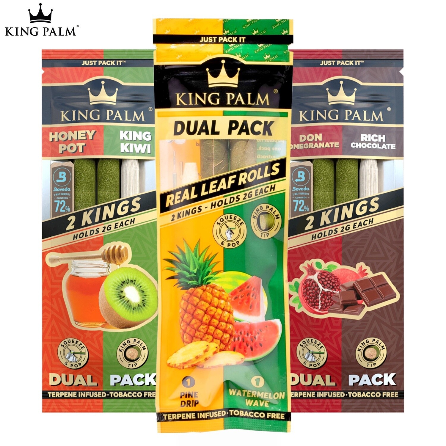 King Palm® Flavored Dual Pack, Flavor: Honey Pot + King Kiwi, Size: King
