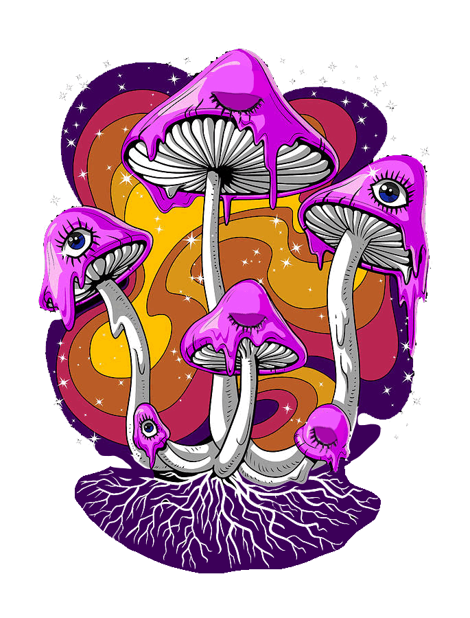 3D Sticker (Mushrooms)