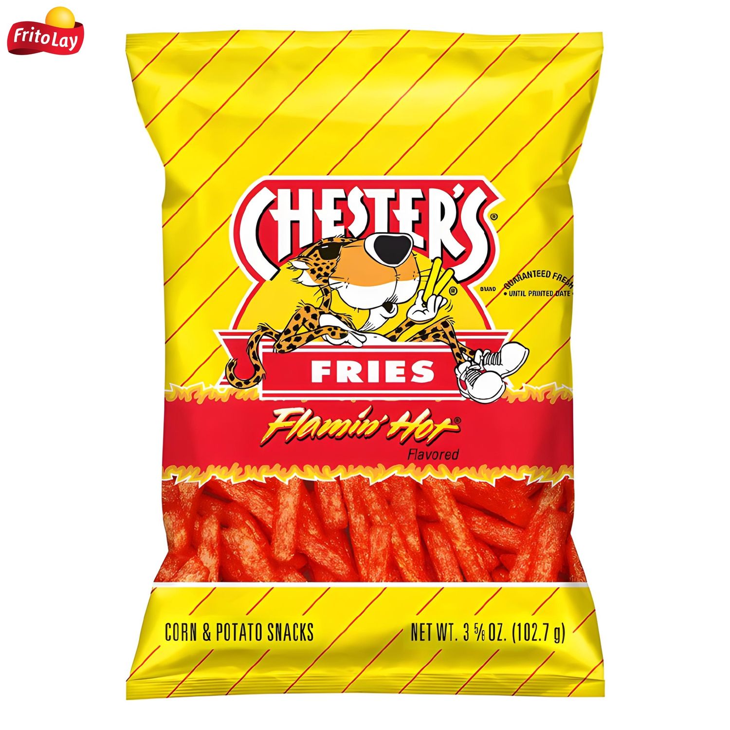 Chester’s Flamin’ Hot Fries, Package Size: 3 ⅛  oz