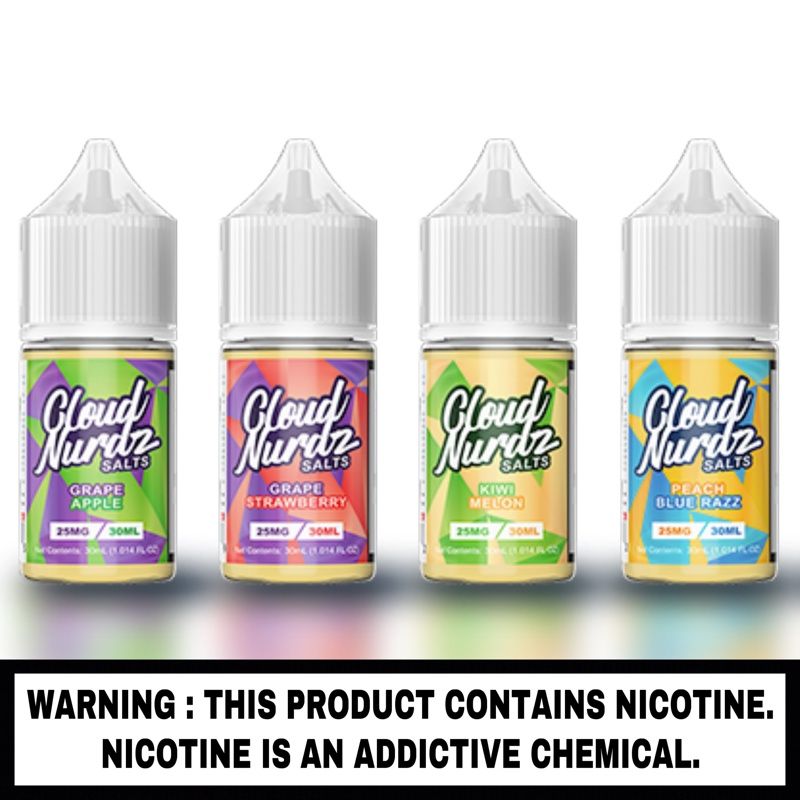 Cloud Nurdz™ Salt E-liquid, Flavor: Apple Grape, Nicotine Strength: 25 mg