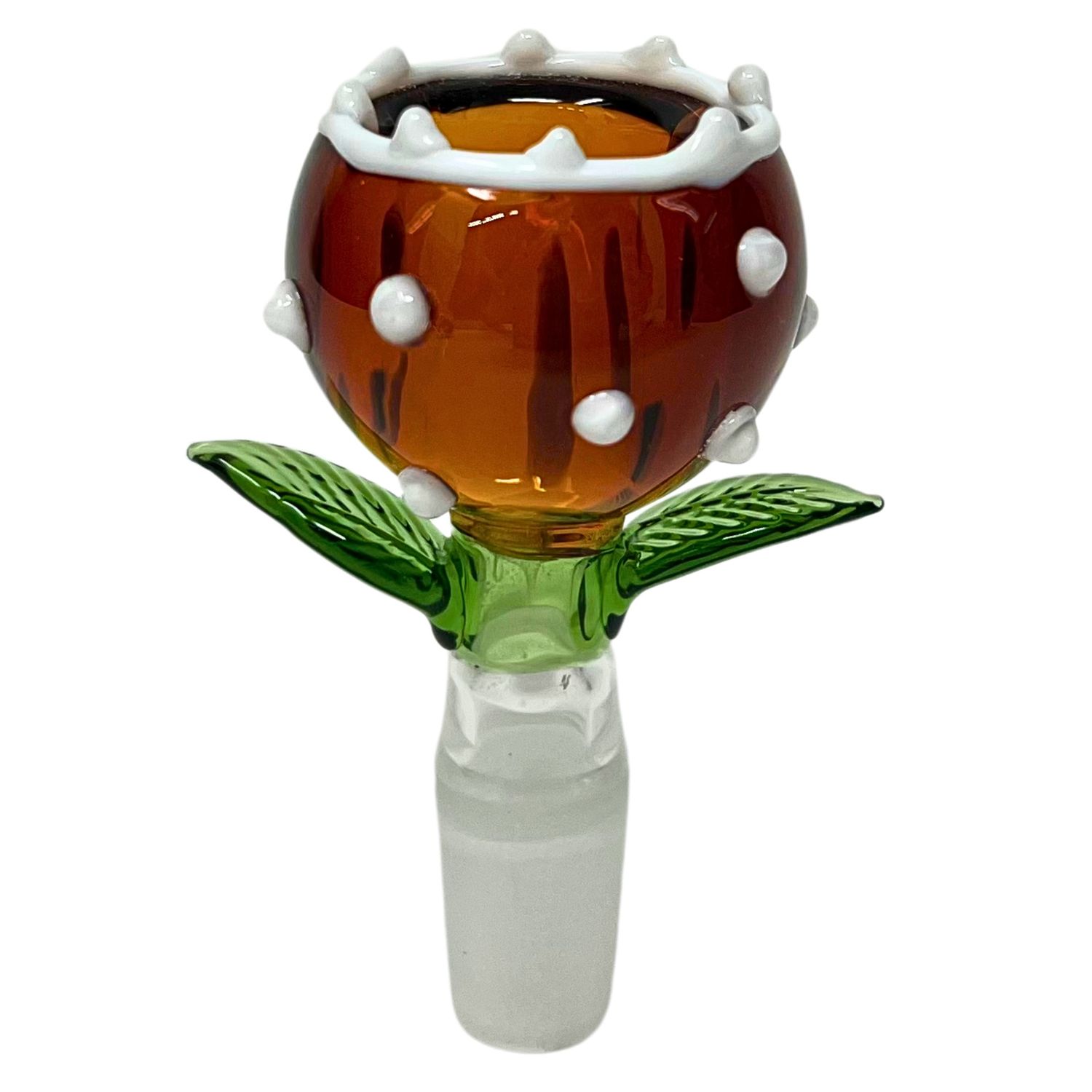 Water Pipe Bowl Piece (Flower), Color: Amber