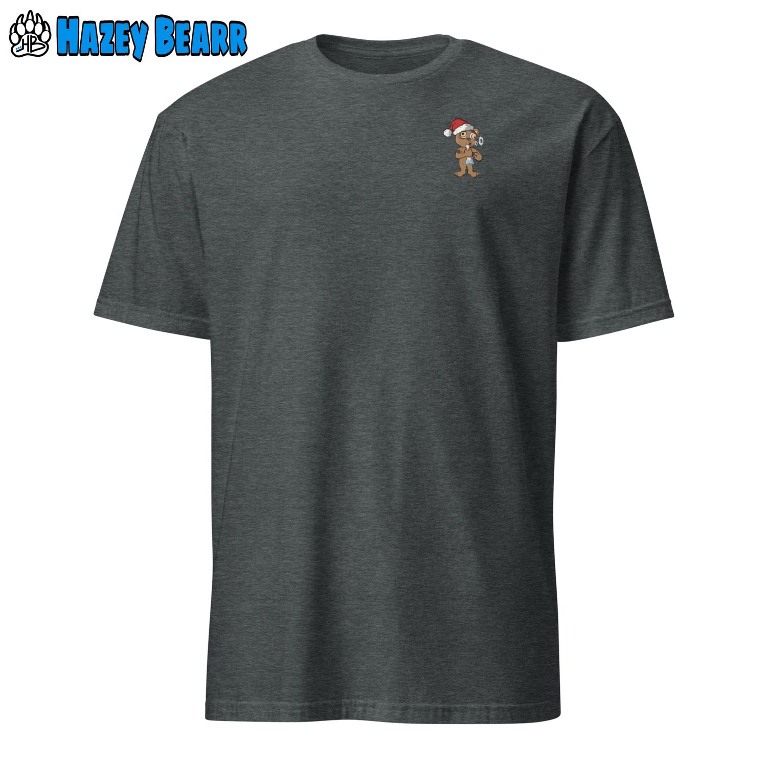 Hazey Bearr™ Tee (Santa Hat), Color: Dark Grey, Size: Small