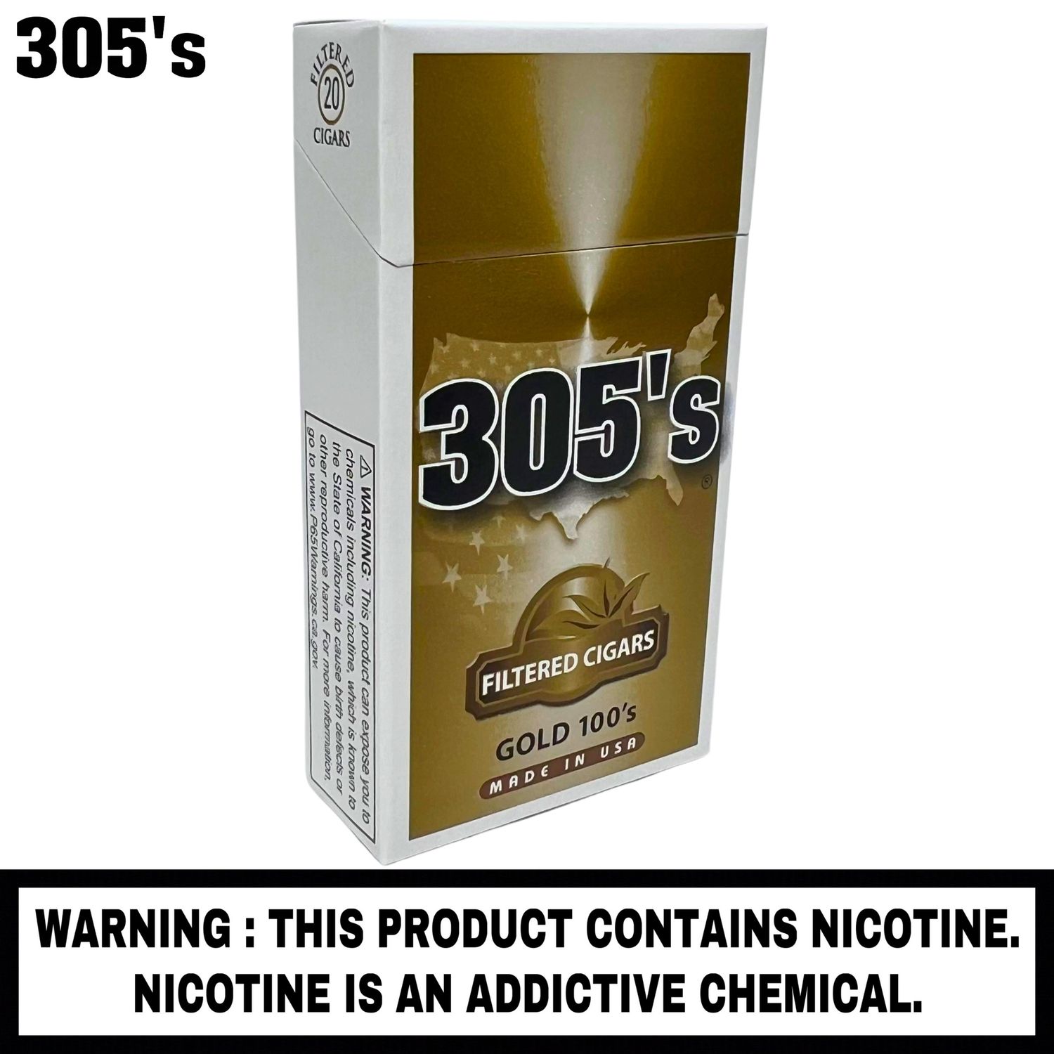 305’s™ Filtered Cigars (Gold), Package Size: Single Pack