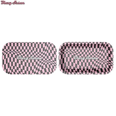 Blazy Susan™ Rolling Tray (Trippy Checkers)