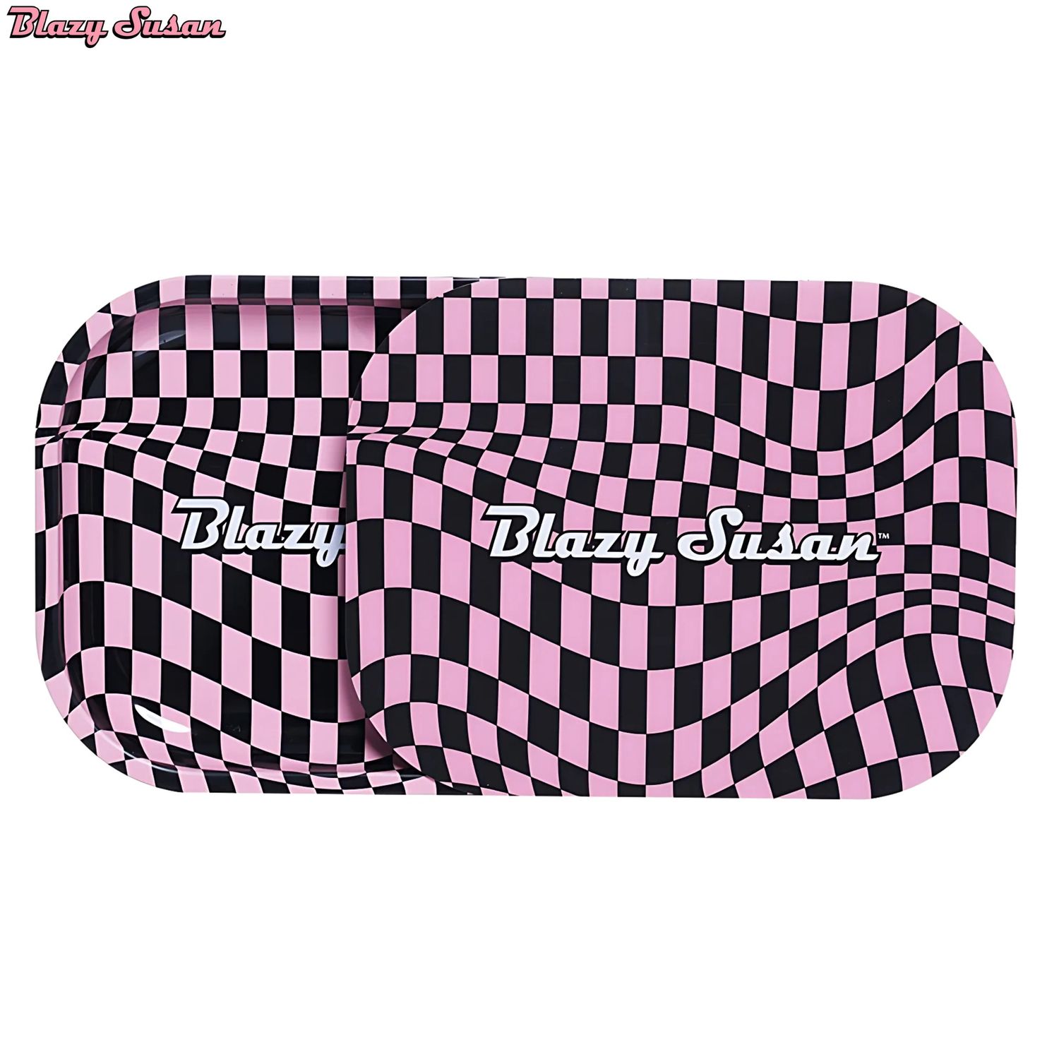 Blazy Susan™ Rolling Tray (Trippy Checkers)