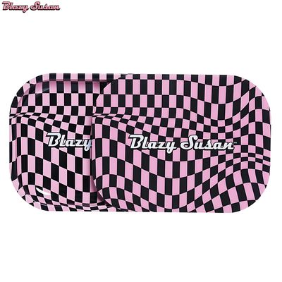 Blazy Susan™ Rolling Tray (Trippy Checkers)