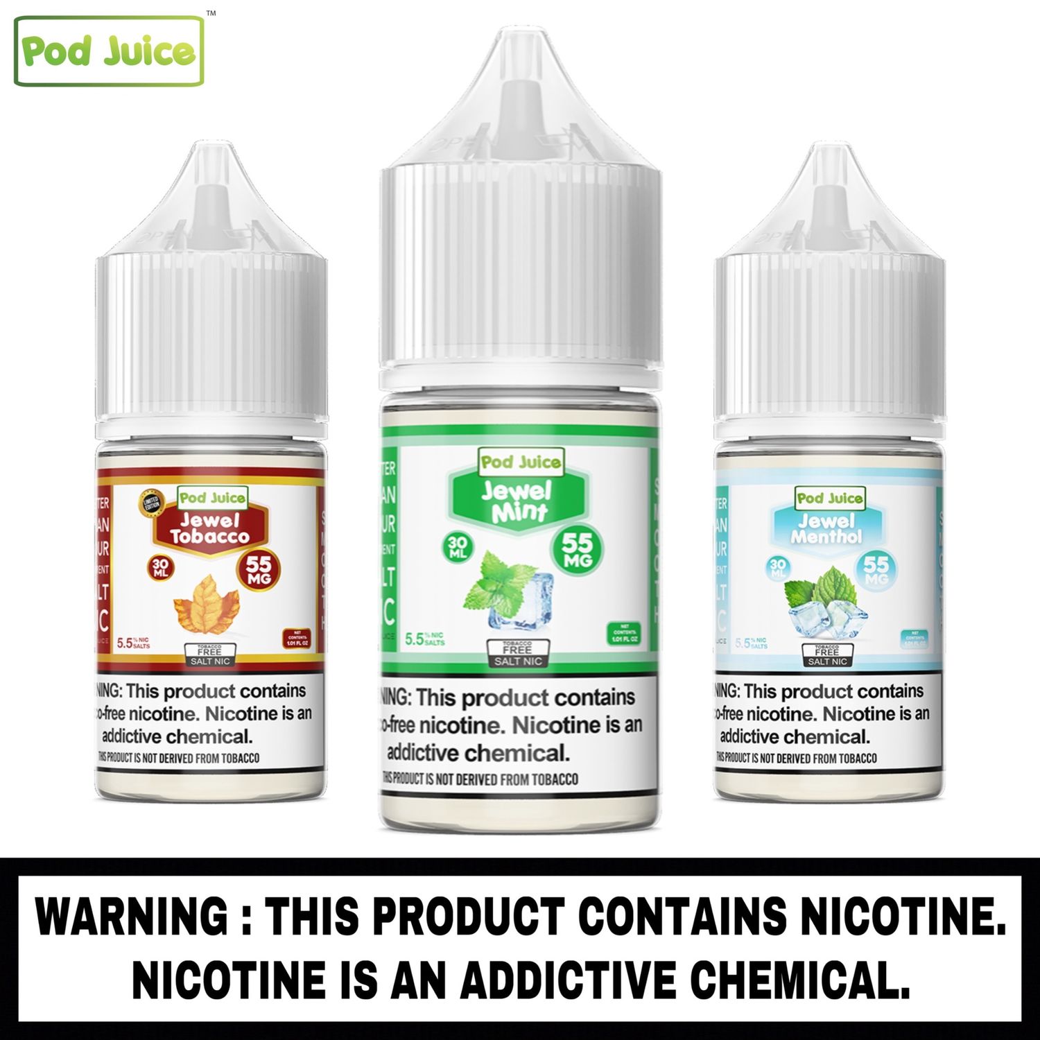 Pod Juice™ Salt E-liquid (Mint &amp; Tobacco)