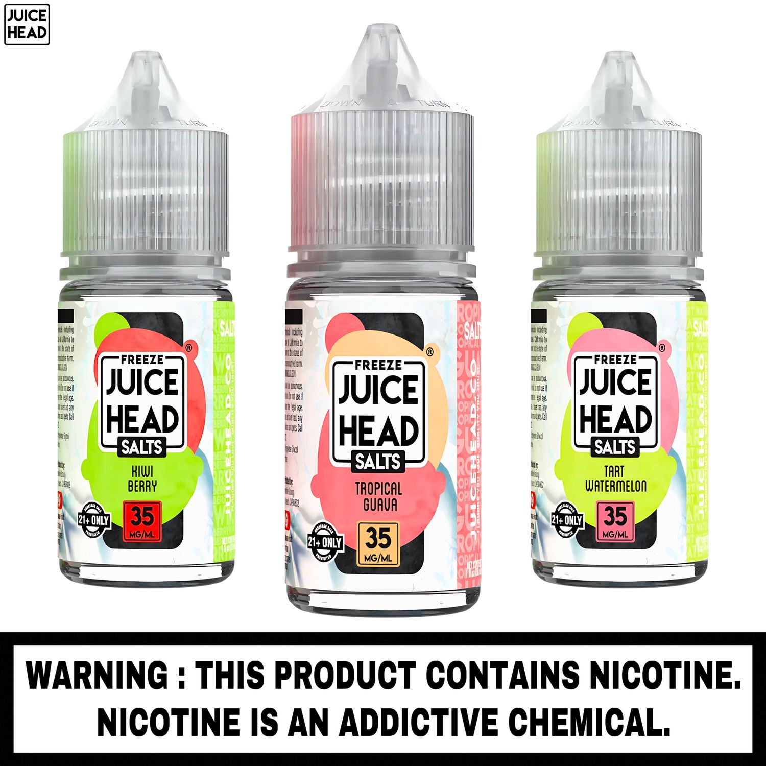 Juice Head™ Salt E-liquid (Freeze), Flavor: Kiwi Berry FREEZE, Nicotine Strength: 35 mg