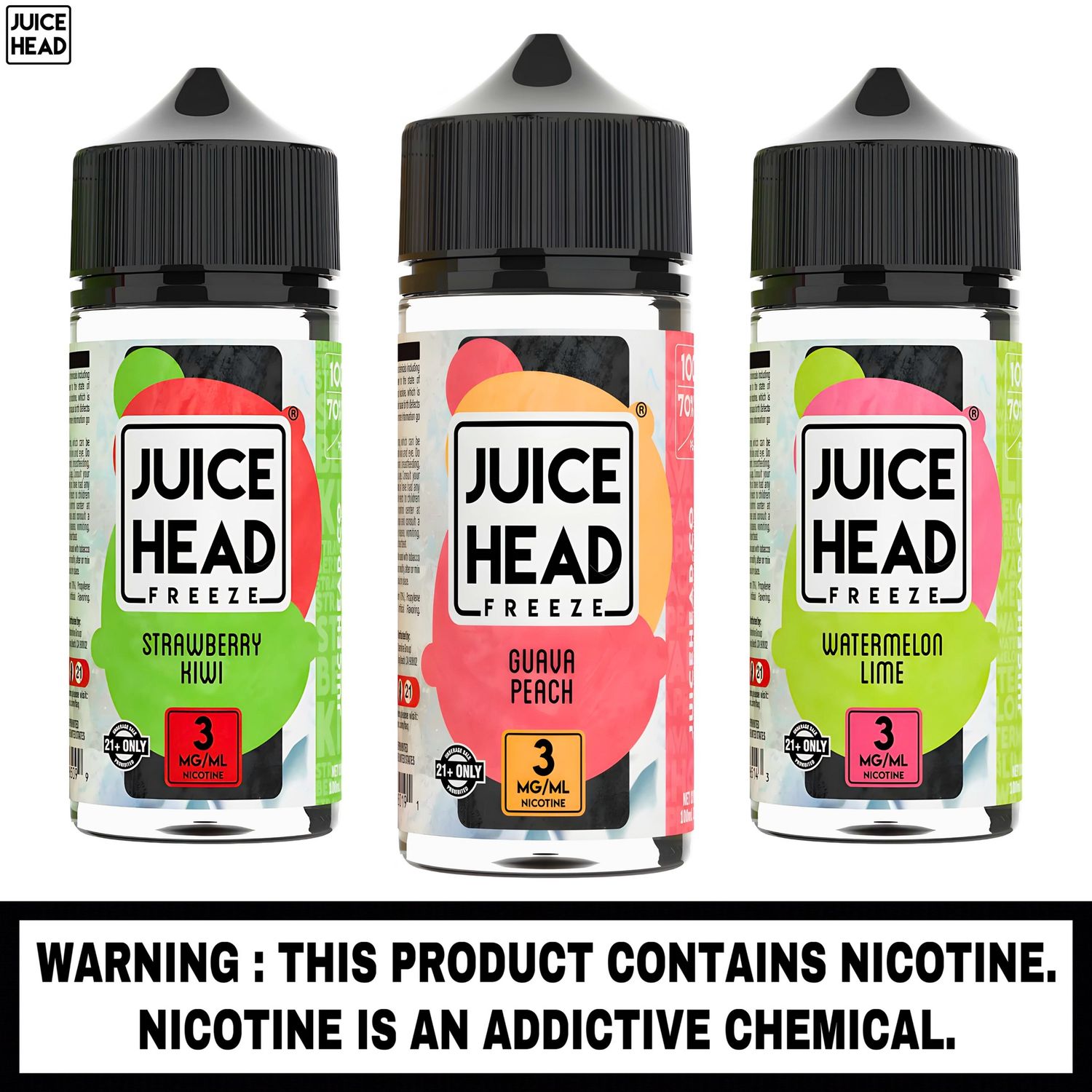 Juice Head™ E-liquid (Freeze), Flavor: Blueberry Lemon FREEZE, Nicotine Strength: 3 mg