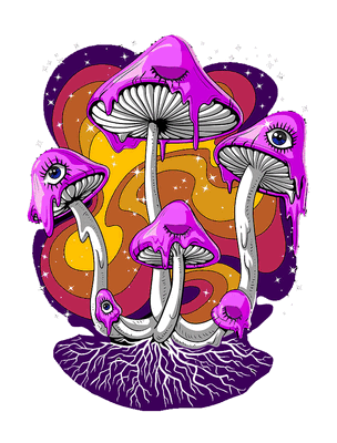 3D Sticker (Mushrooms)