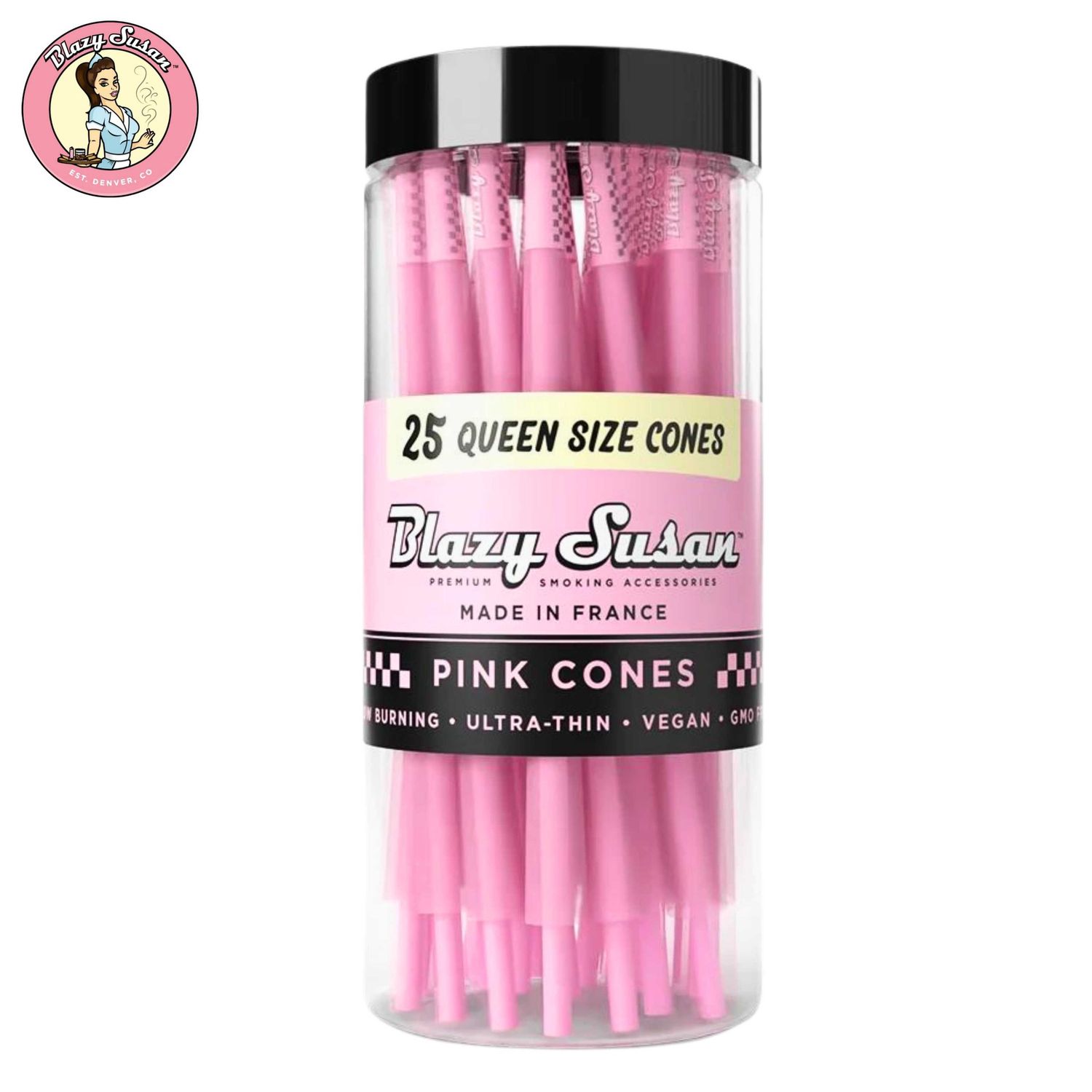 Blazy Susan™ Cones (Pink)., Paper Size: Queen Size Cones (25 pack)
