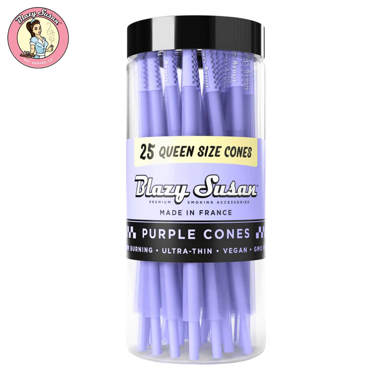 Blazy Susan™ Cones (Purple)., Paper Size: Queen Size Cones (25 pack)