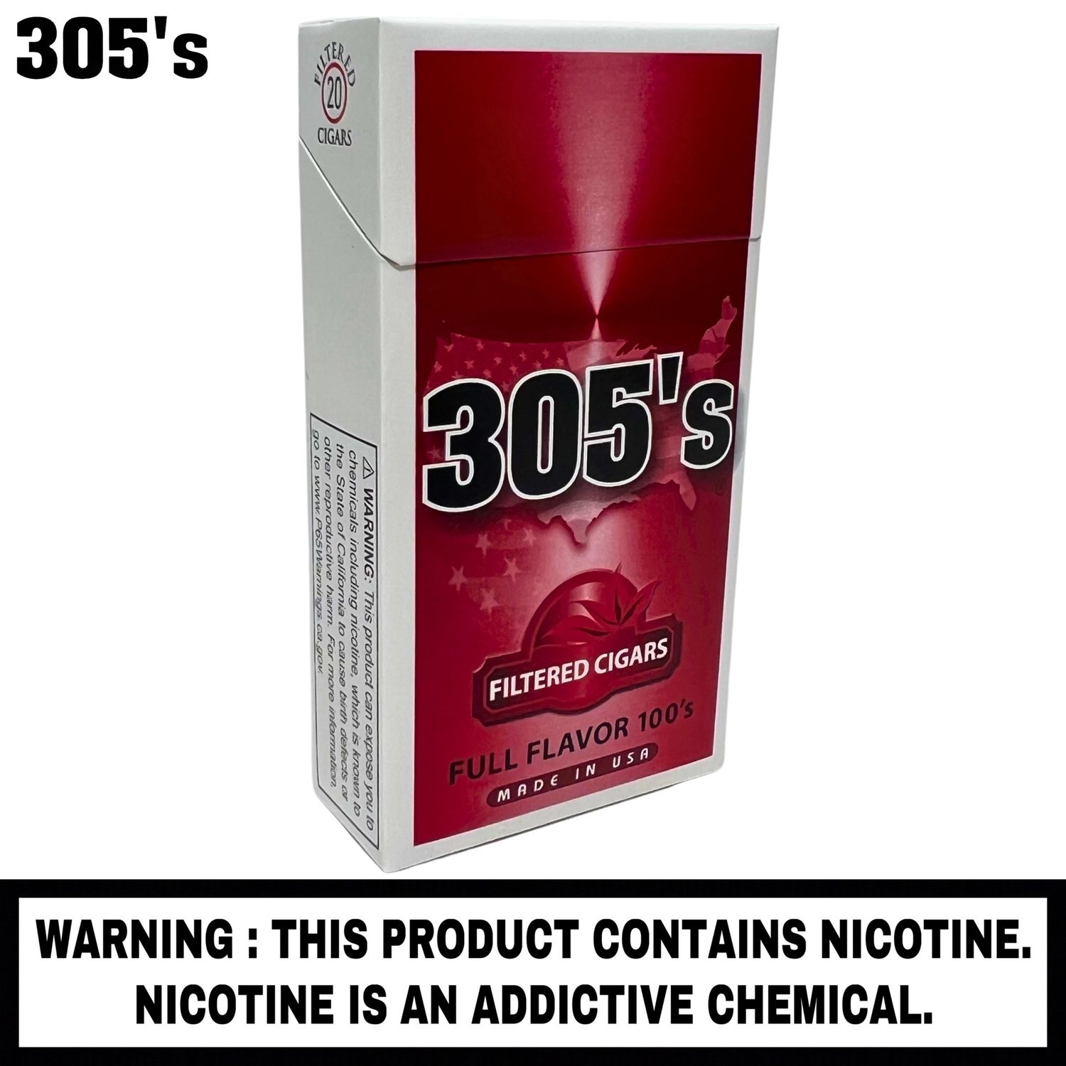 305 brown cigarettes Full Flavor 305 Gold Filtered Cigars