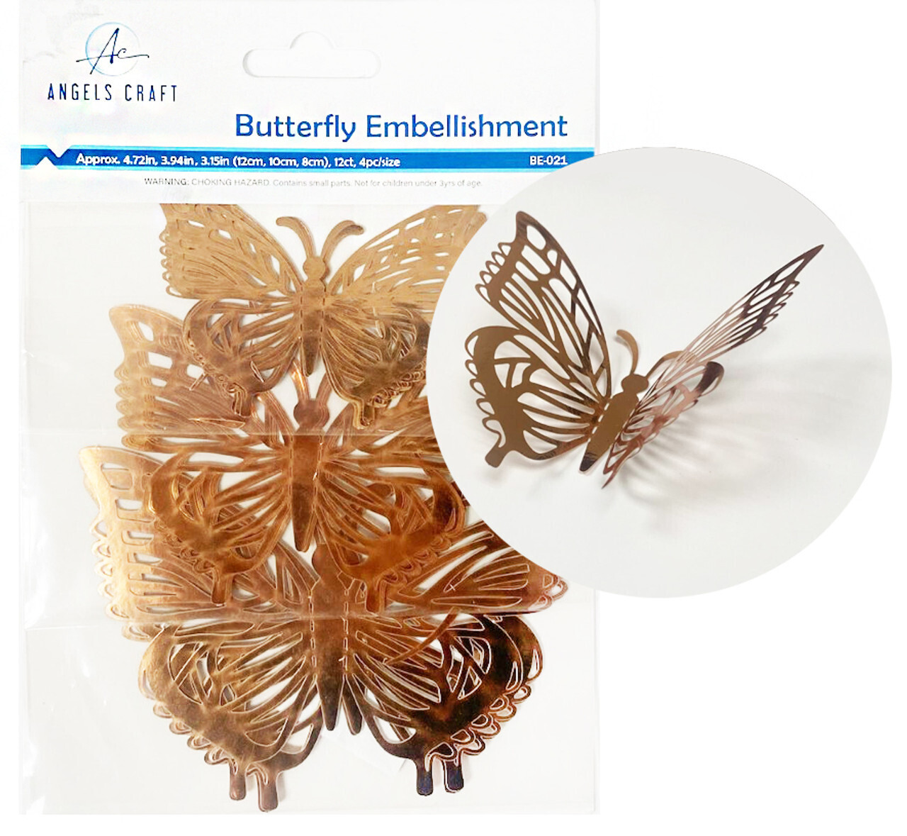 Rose Gold Butterfly Embellishment
