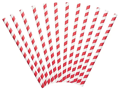 Red and White Paper Straws