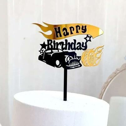 Car Happy Birthday Cake Topper