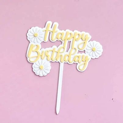 Daisy Happy Birthday Cake Topper