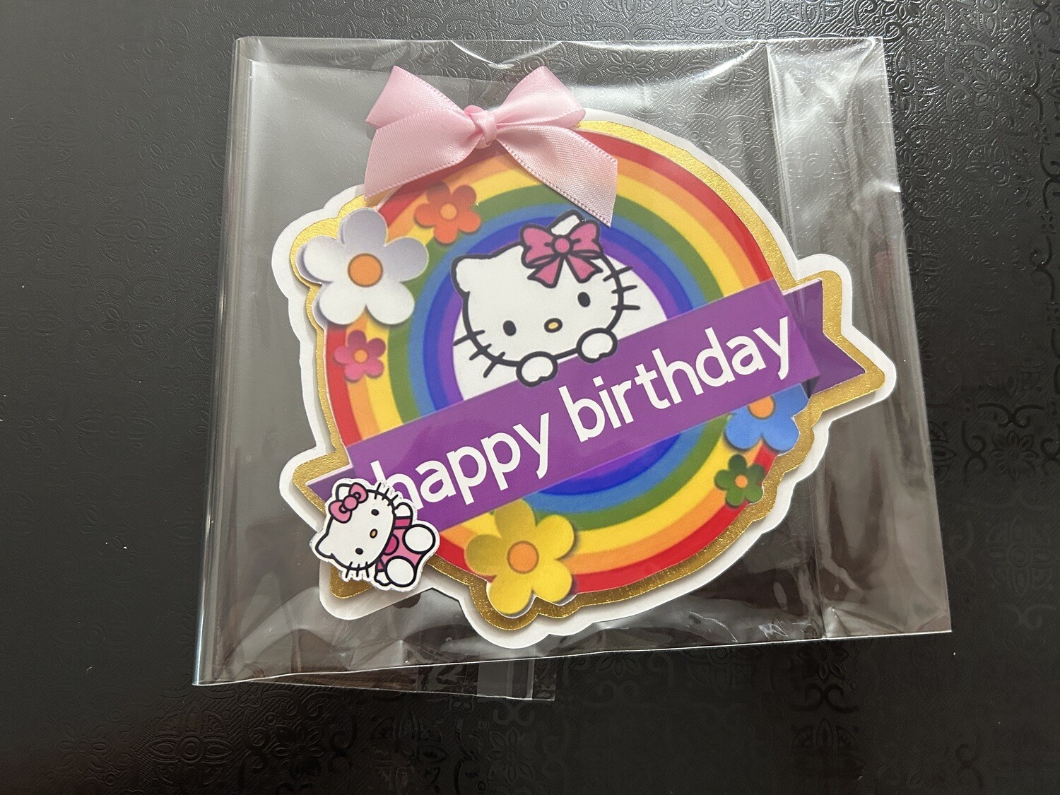 Hello Kitty Rainbow Circle Cake Topper