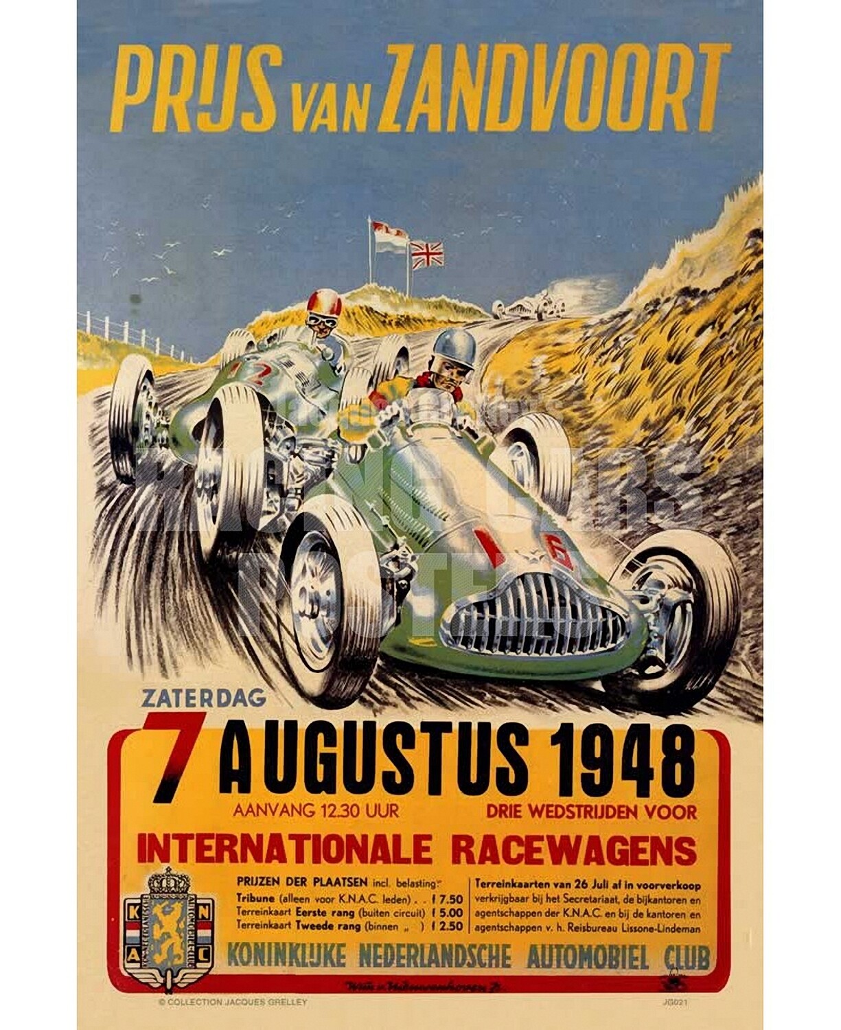 Raceposter Prijs van Zandvoort 1948 Raceposter Prijs van Zandvoort 1948