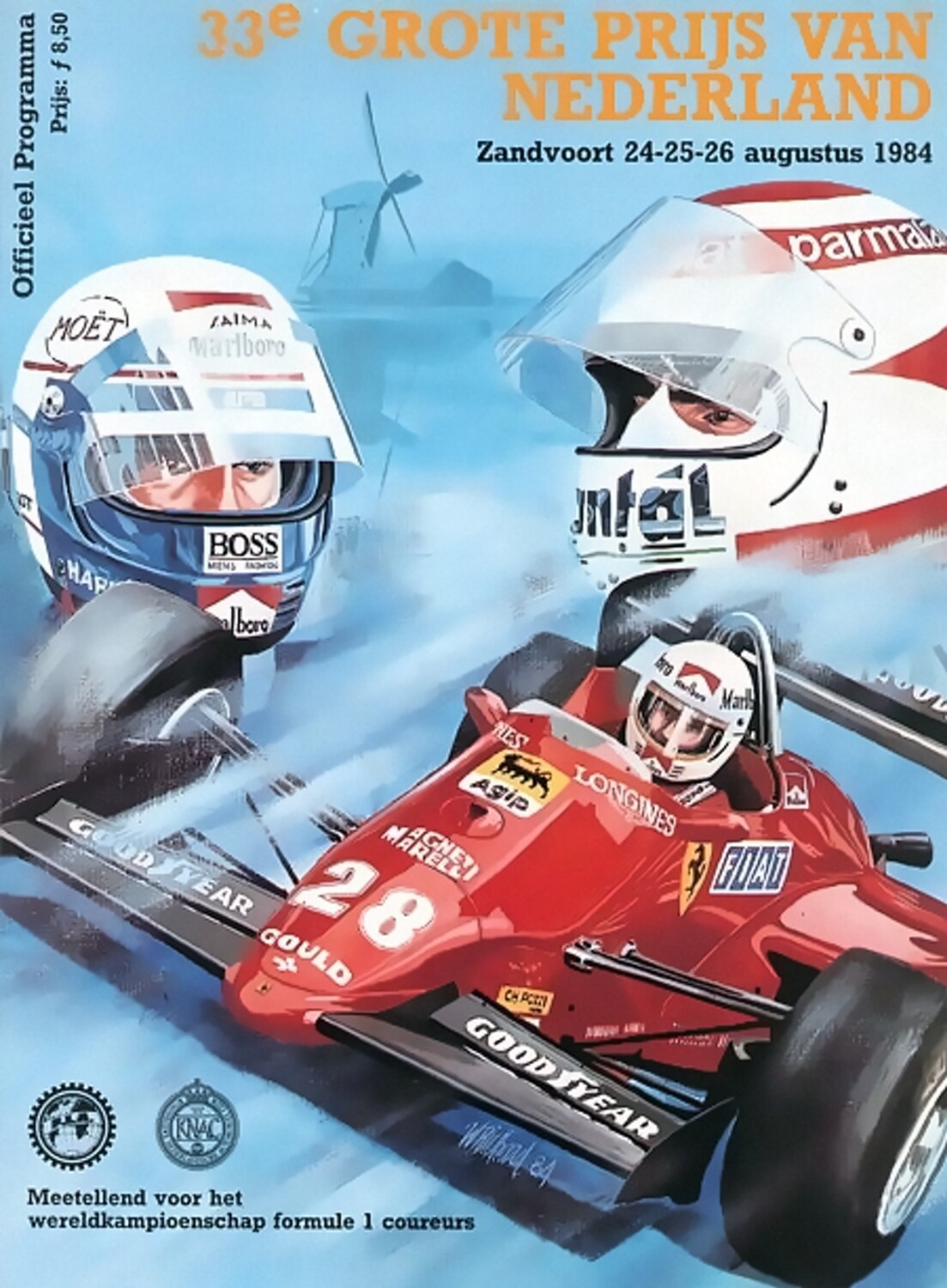 Raceposter van het programmaboekje Grand Prix Zandvoort 1984 Raceposter van het programmaboekje Grand Prix Zandvoort 1984