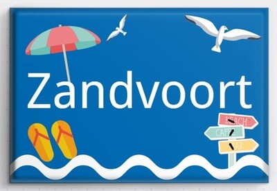 Magneet met Slippers en parasol Zandvoort