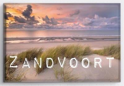 Magneet met Roze zonsondergang vanuit duinen Zandvoort