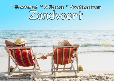 Ansichtkaart Verliefd koppel in strandstoelen Zandvoort aan Zee
