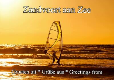 Ansichtkaart Surfing Sunset Zandvoort