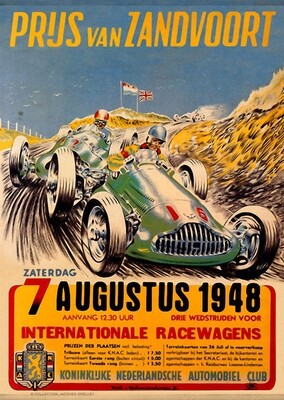 Ansichtkaart Grand Prix poster 1948