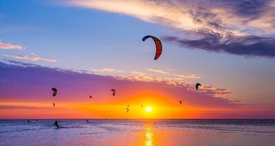 Kiting Sunset Zandvoort - print op paneel