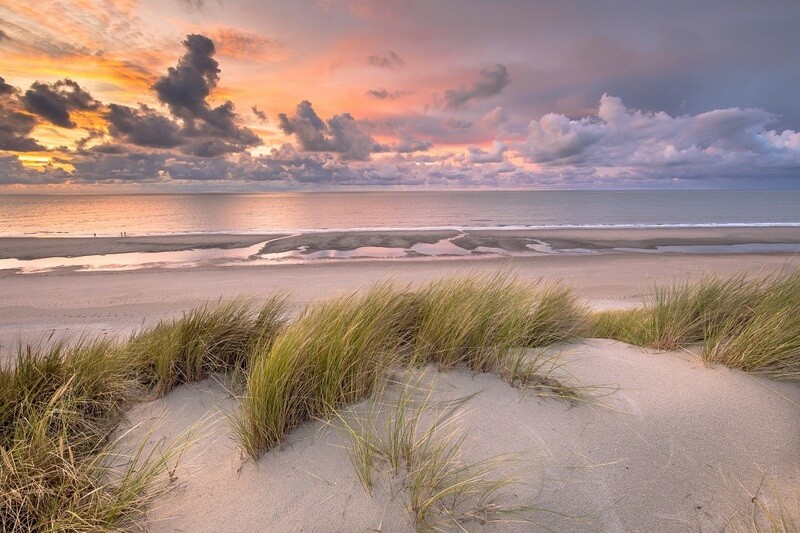 Zeereep zonsondergang - print op paneel