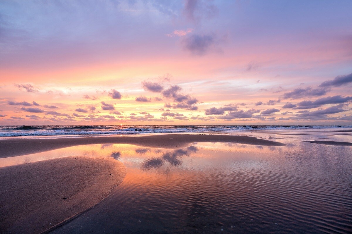 Zonsondergang - print op canvas