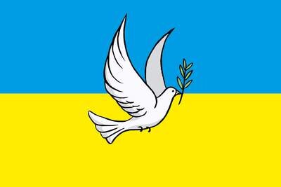 Vlag Oekraïne met vredesduif