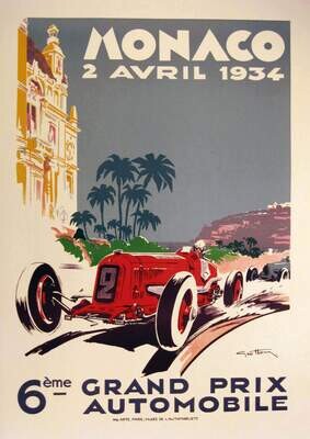 Raceposter Monaco 1934