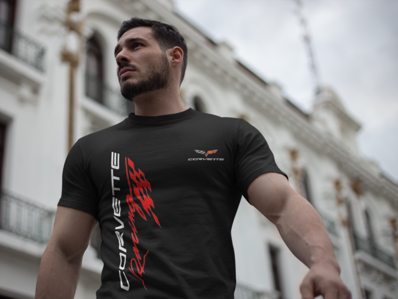 T-shirt round neck cotton Muscle car Corvette Racing sweatshirt-hoodie