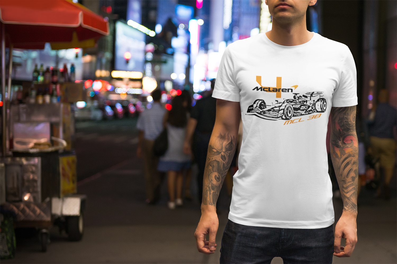 T-shirt Mclaren  MCL38 F1 car Sillhouette  #4 Lando