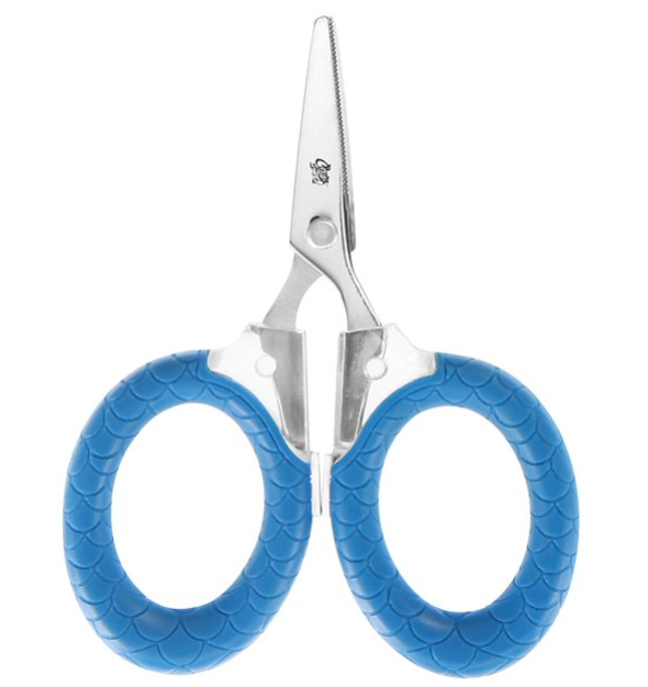 Cuda Micro Scissors, 3&quot;, Titanium Bonded, Serrated Blades, Blue, Fishing Tool, 1-Count